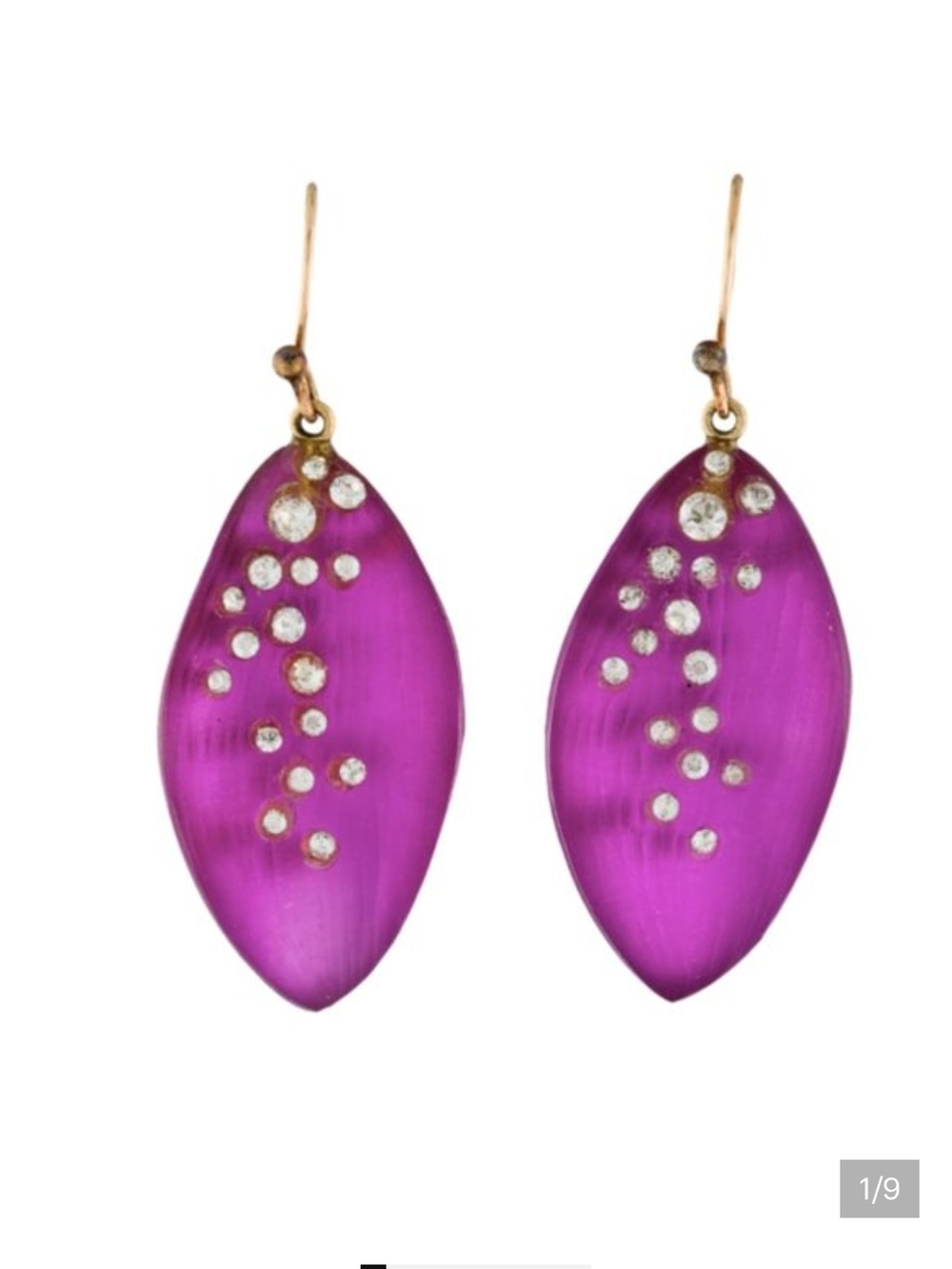 Purple Crystal Drop Earrings - Women Jewelry